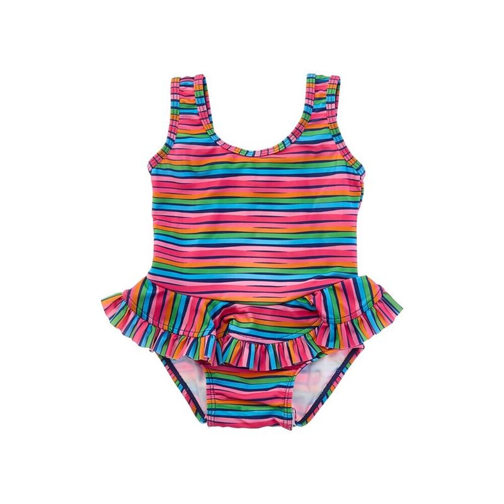 Flap Happy Girls  One Piece Wacky Ribbons Swimsuit, Pink